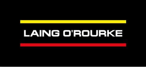 Laing O'Rourke construction company logo on black background.
